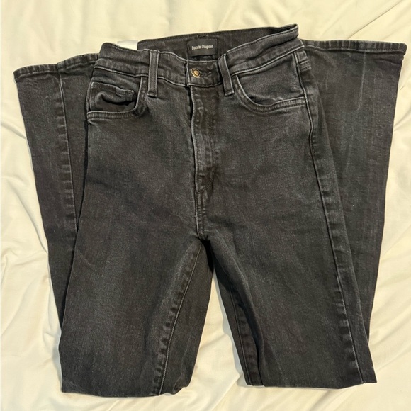 Favorite Daughter VALENTINA Shortie black petite super HIGH RISE CIGARETTE 24 - Picture 3 of 7